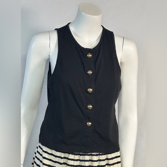 Nation Ltd Size S Abbie Tank Black Sleeveless Button-Up Top - Picture 7 of 10